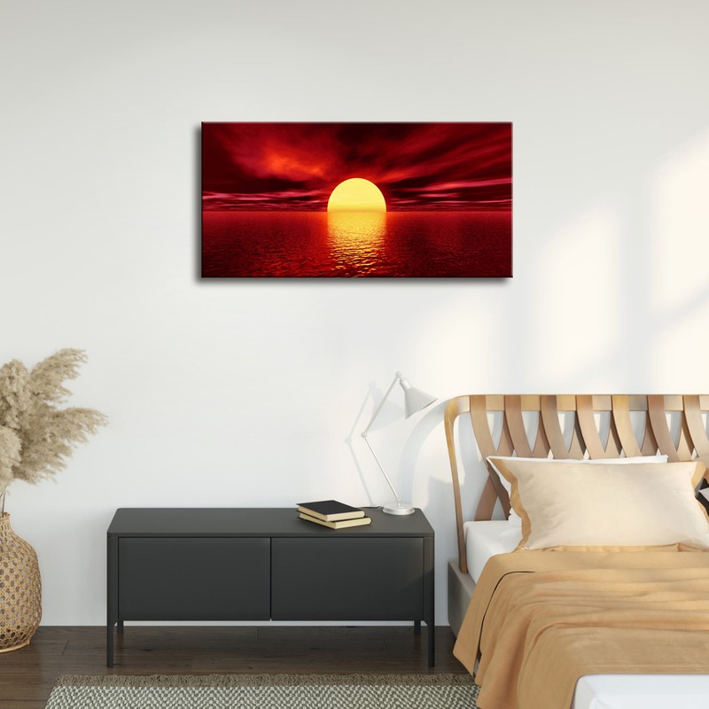 Large 1 Panel Modern Canvas Prints Wall Art Seascape Pictures Sun Paintings gallery