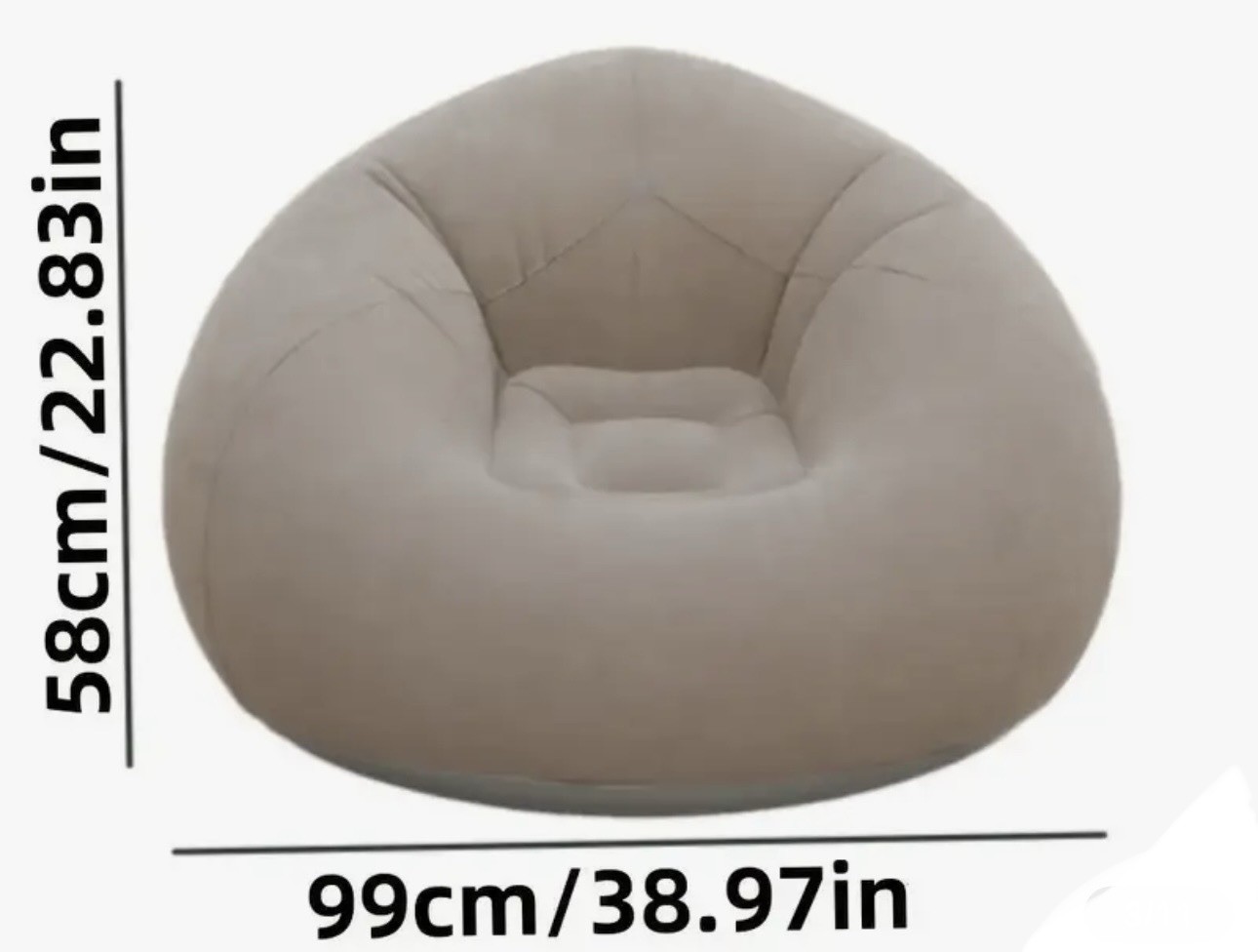 1pc Inflatable Slouchy Chair Portable Foldable Single Person Slouchy Sofa Brown gallery