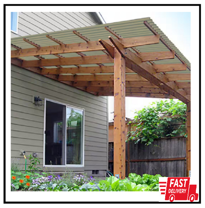 26" x 6' Misty Green Polycarbonate Roof Panel Durable for Decks, Patios, Carport gallery