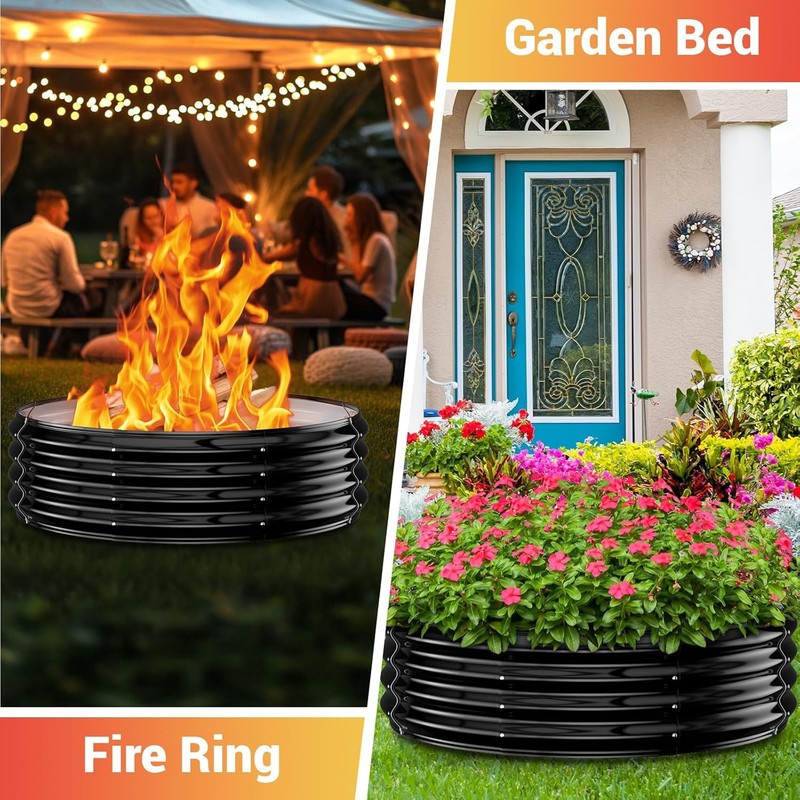 60IN Heavy Duty Fire Pit Ring for Outside - Large Wood Burning Fire Pits gallery