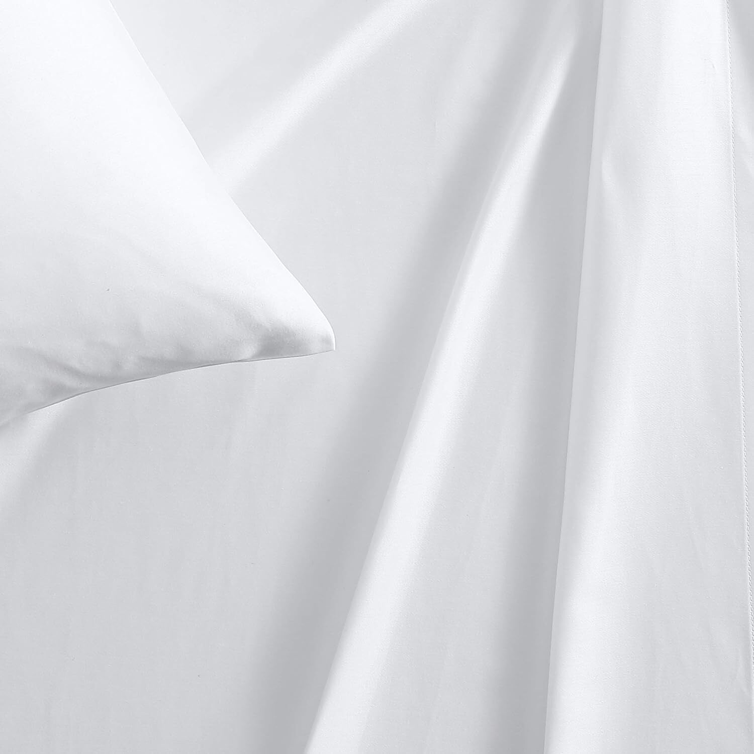 Vera Wang - Queen Sheet Set, Luxury Sateen Cotton Bedding, 800 Queen, White gallery