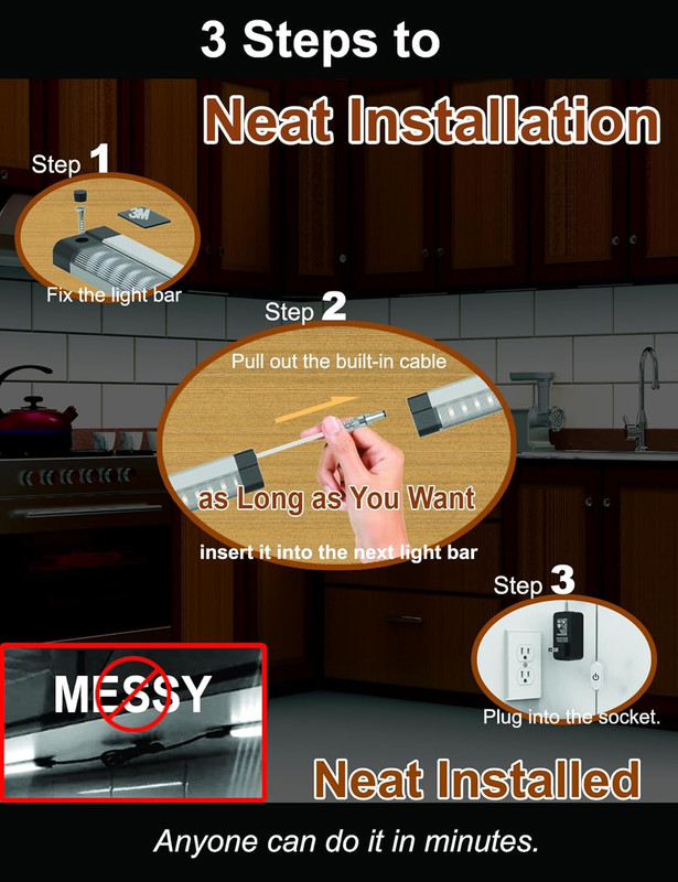 Adjustable LED Shelf Lights for Bookshelves & Cabinets - 3600Lm, 3000K gallery