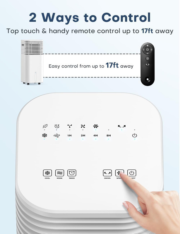 Air Conditioner with Remote 4 Modes & 3 Speeds,15H Timer for Smart Auto-Off, 2-G gallery