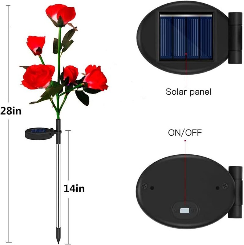 Solar Garden Lights Solar Flower Lights Outdoor Waterproof for Yard Pathway Lawn gallery