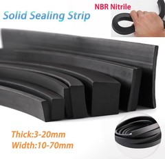 NBR Nitrile Rubber Solid Sealing Strip Square/Flat Bar Oil Resistant 10-70mm