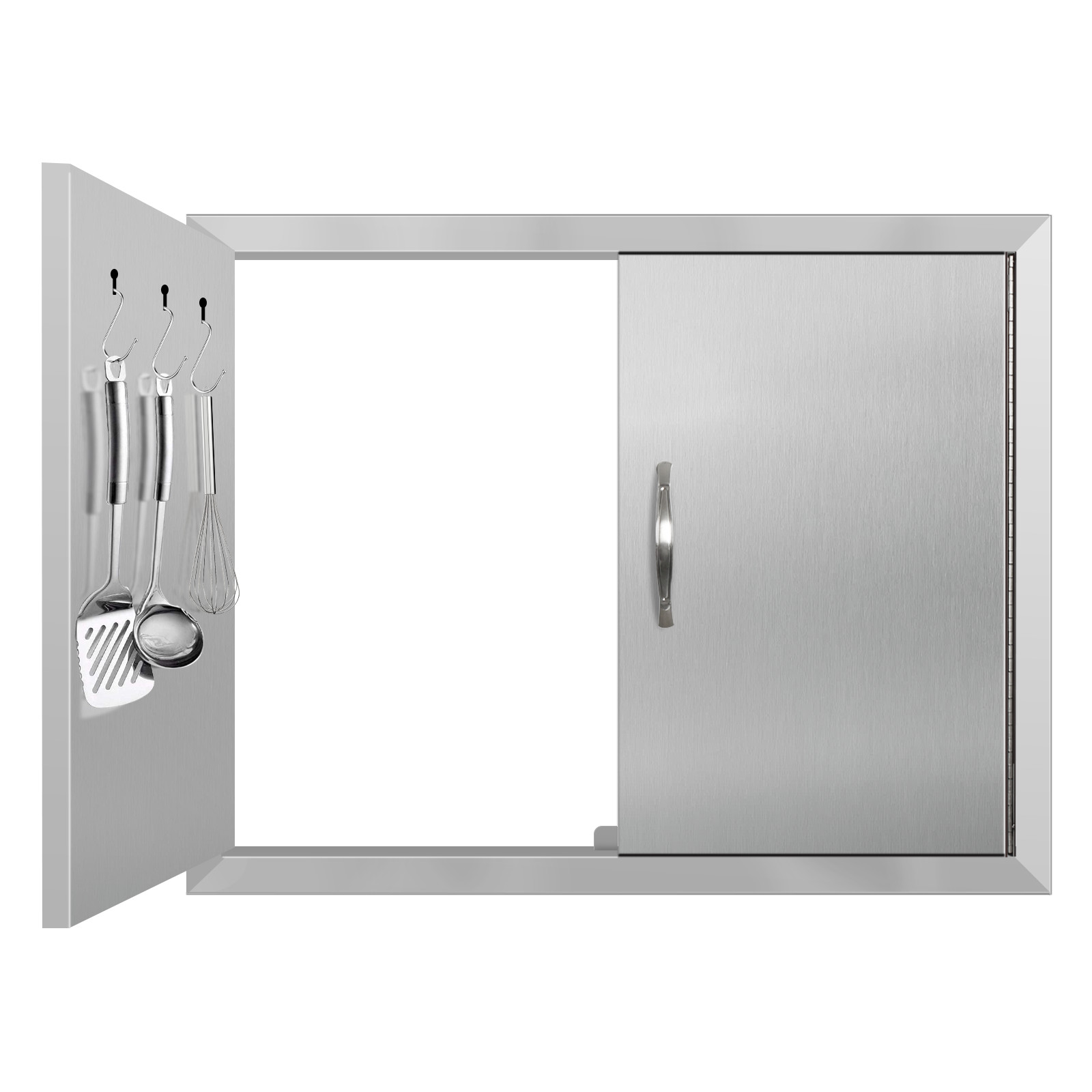 Mul-size-Outdoor Kitchen Doors with Handles & Hooks Stainless Flush Mount Door gallery