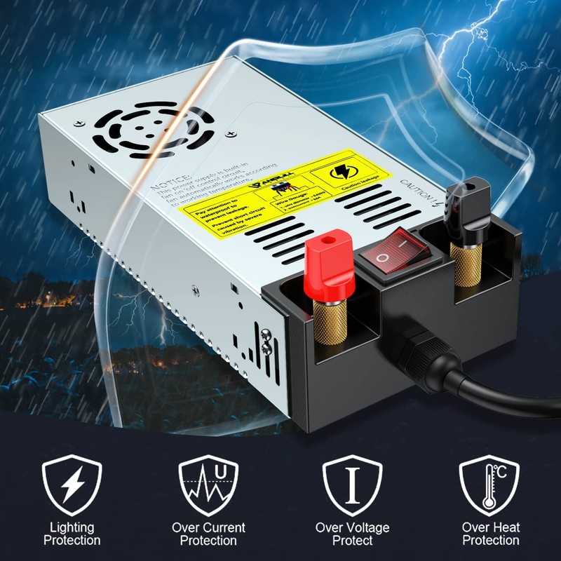 Silver Transformer Dual Input Voltage Ac 110V 220V 600W 50A Power Supply gallery