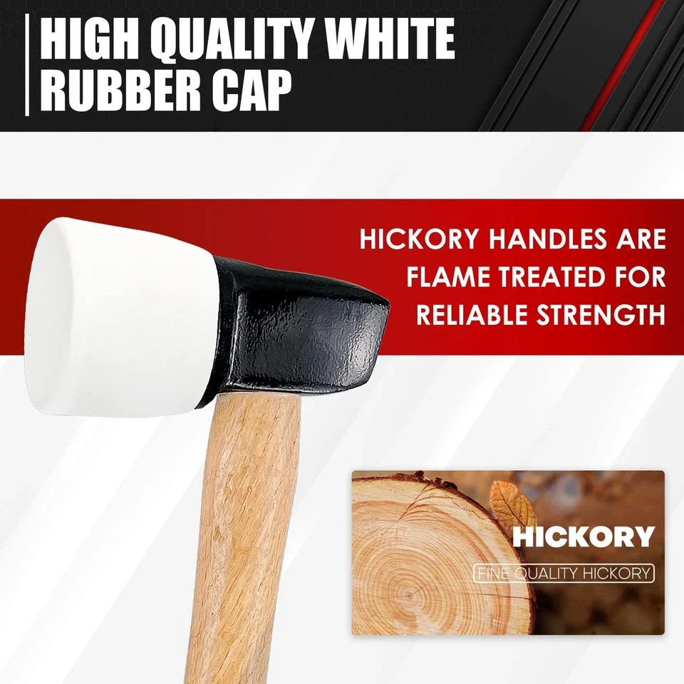 White Rubber Flooring Mallet with Replaceable Head,Non-Marring Head, Wood Han... gallery