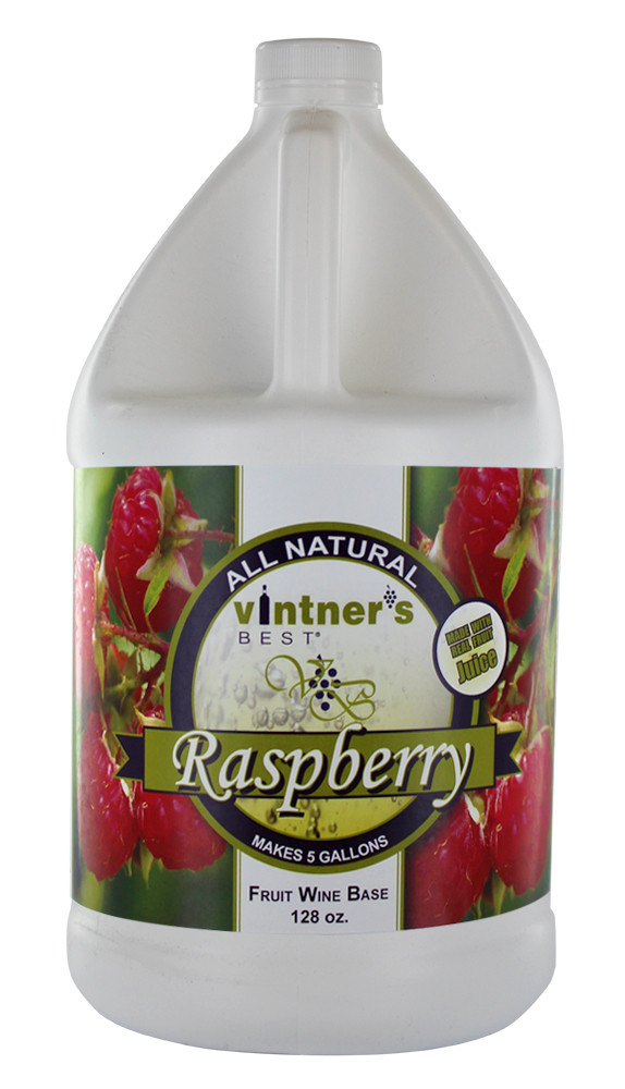 Vintners Best Fruit Wine Base Raspberry for Home Wine Making 128 oz. Jug