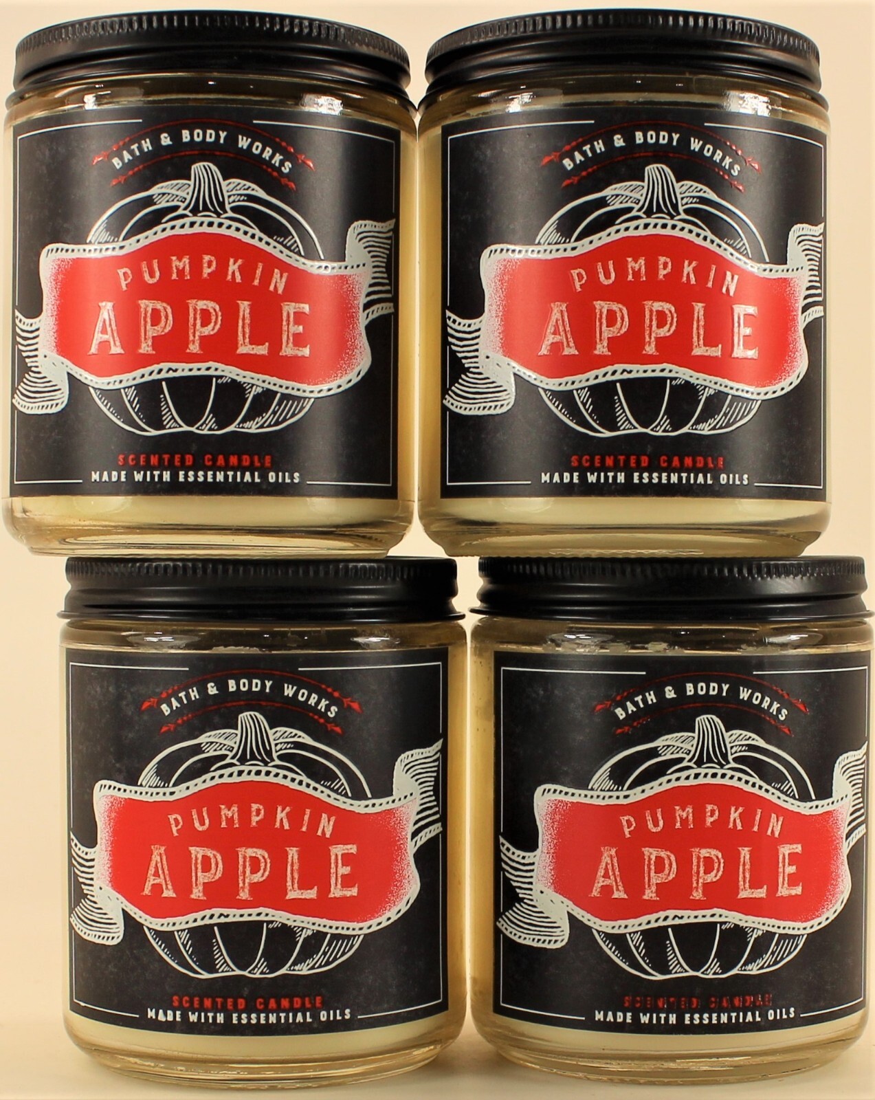 QTY 4 x Bath & Body Works PUMPKIN APPLE Single Wick 7oz Scented Candle gallery