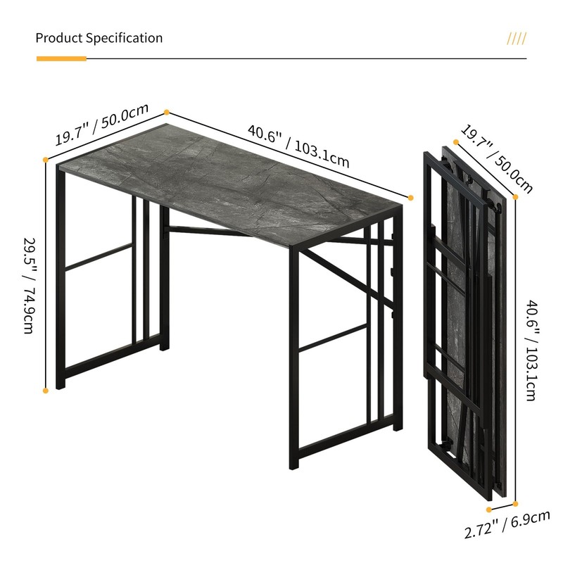 103cm Folding Computer Desk, Writing Gaming Computer Camping Desk... gallery