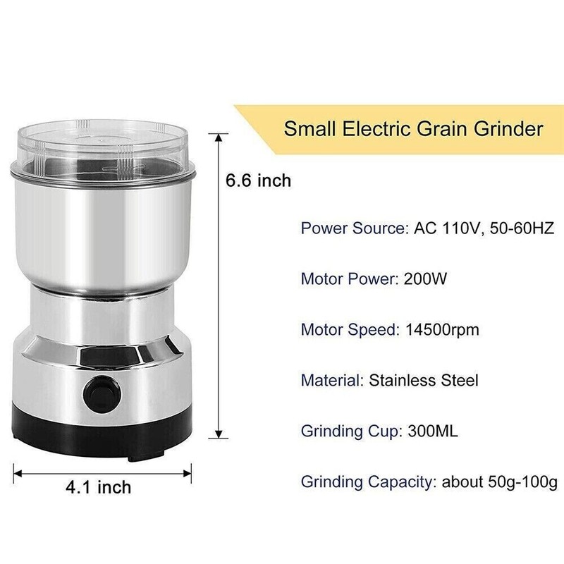 Coffee Bean Grinder Electric Portable Nut Herb Grind Spice Crusher Mill Blender gallery