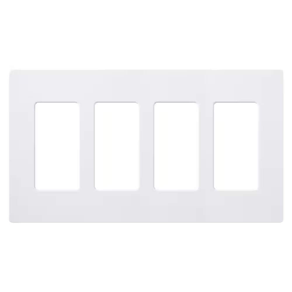 Claro 4 Gang Wall Plate for Decorator/Rocker Switches, Gloss, White (CW-4-WH) (1 gallery