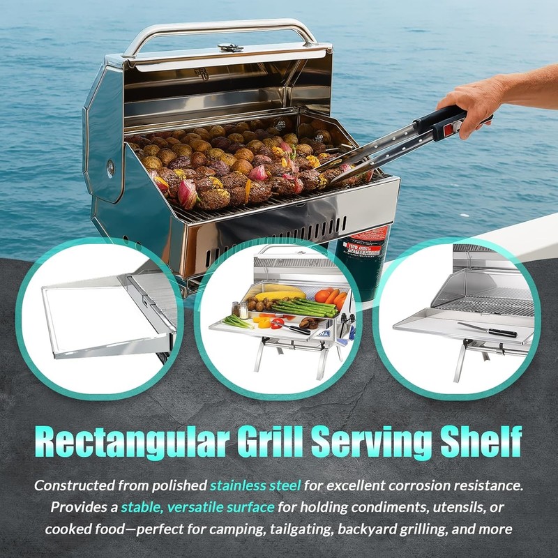 A10-902 Rectangular Grill Serving Shelf w/ Removable Cutting Board for 9” x 18" gallery