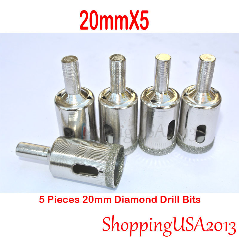 5X 20mm Diamond Drill Bits Set Hole Saw Cutter Tool Glass Marble Ceramic Granite gallery