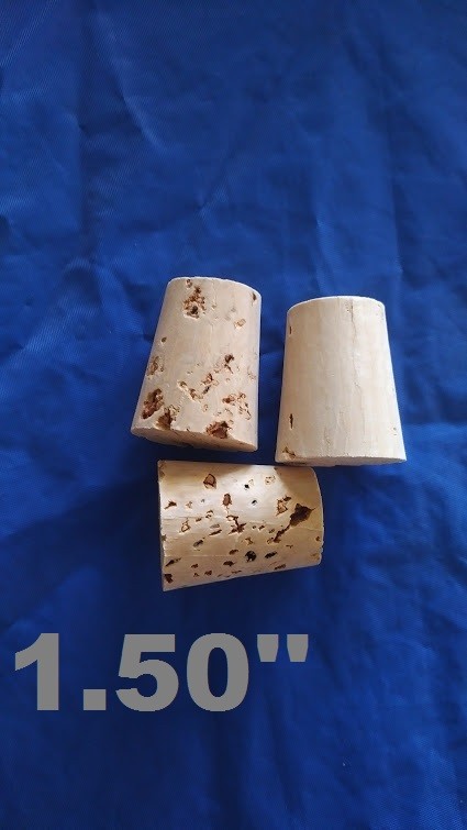 CORK stopper plug round tapered style crafts fishing lab wine all natural*1-1/2* gallery