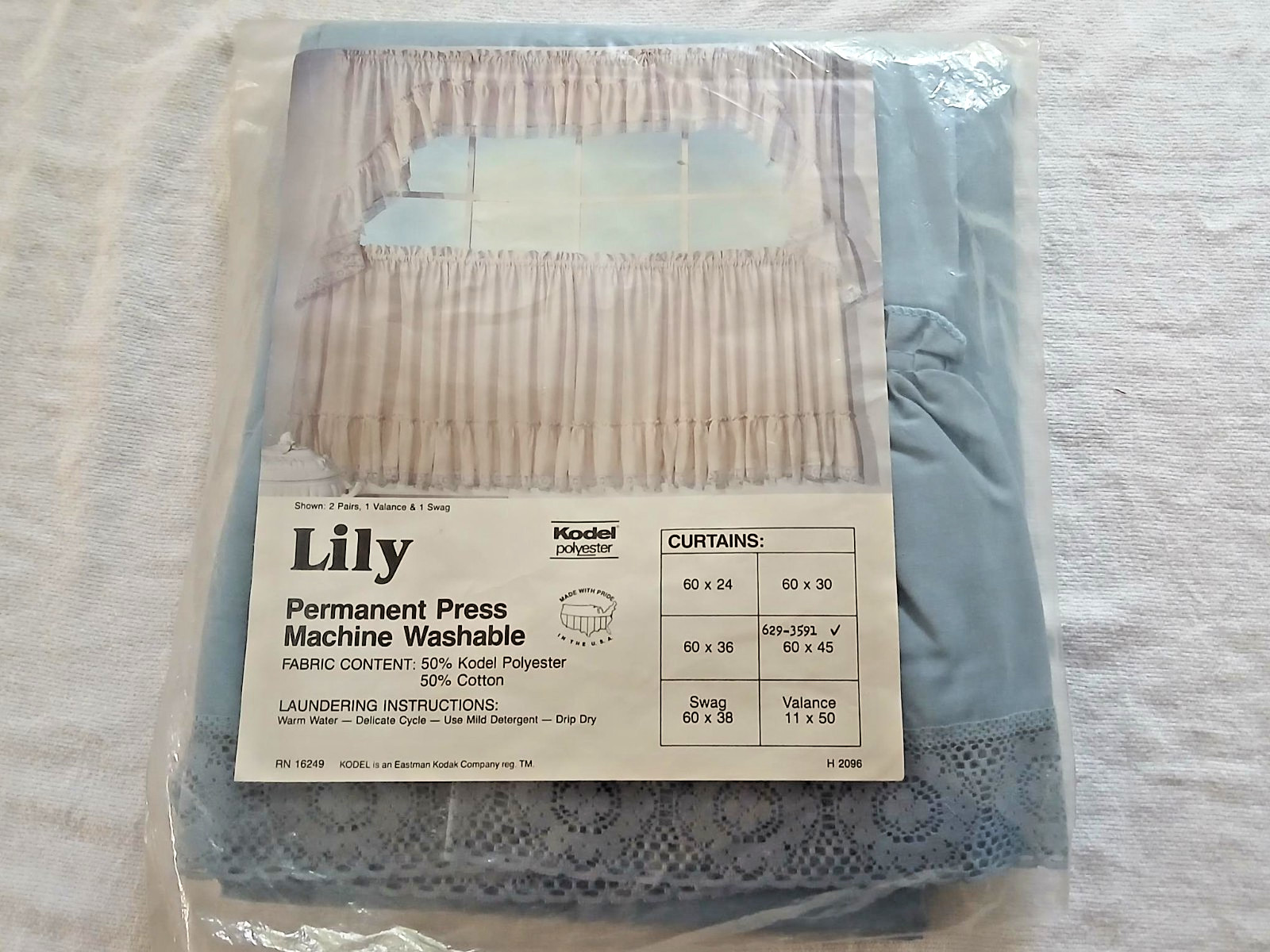 LILY PERMANENT PRESS MACHINE WASHABLE CURTAINS 60 X 45 50% POLYESTER 50% COTTON gallery