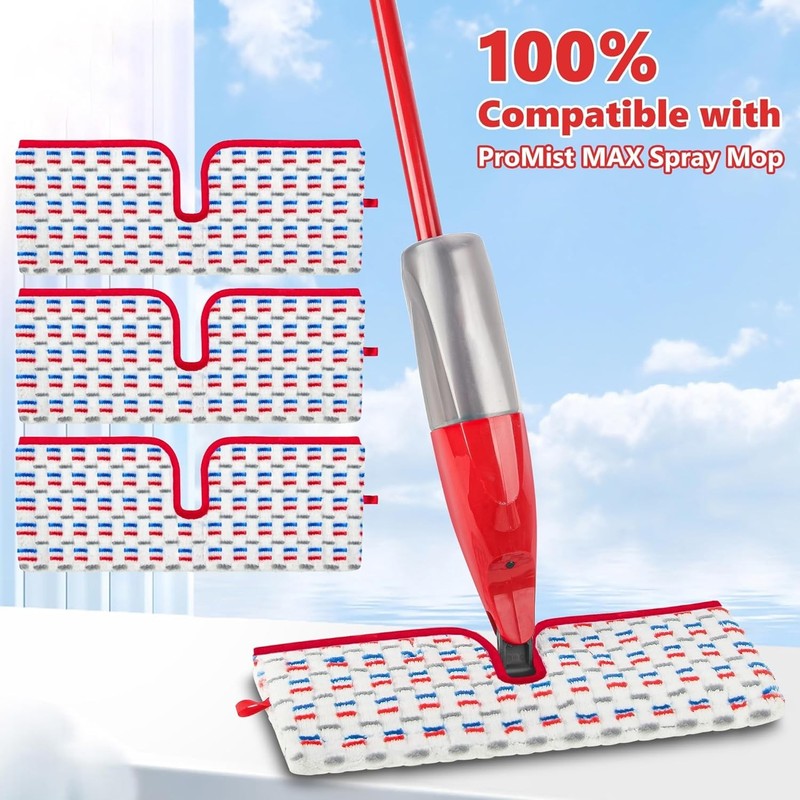 Efficient Floor Cleaning with 3 Pack Microfiber Mop Pads for O-Cedar ProMist MAX gallery