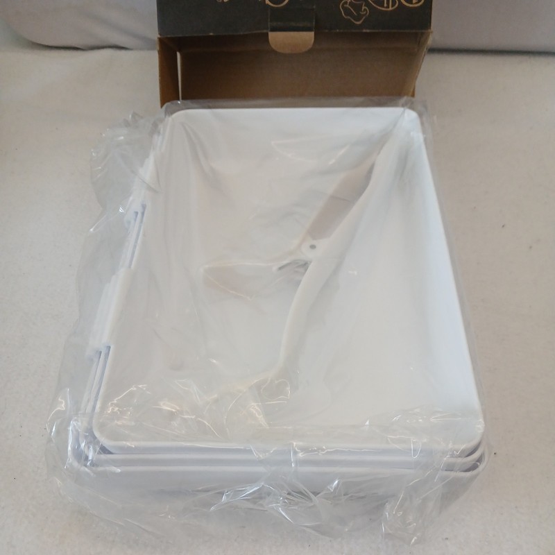 Pampered Chef Coating Breading Nesting Trays Prep #2605 - Set Of 3 W/ Tongs EUC gallery
