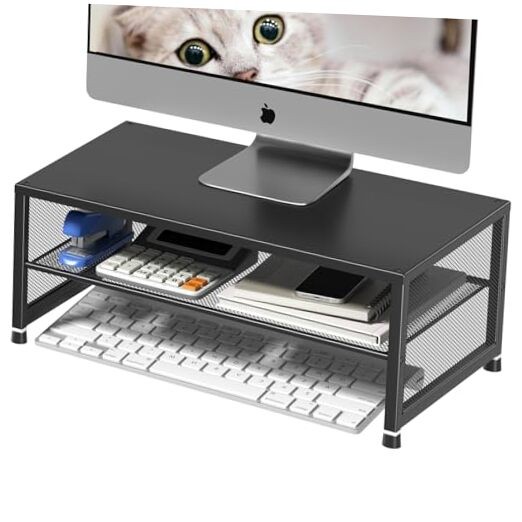 Desk Organizers and Accessories, Computer Monitor Stand Riser, Printer & Black gallery