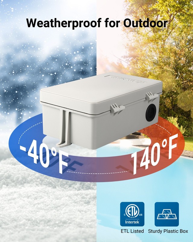 DEWENWILS Pool Pump Timer, Outdoor Digital Timer Box Heavy Duty 7-Day Programmab gallery