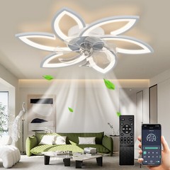 100W Low Profile Ceiling Fan With Light,Remote Control Flush Mount Ceiling Fan