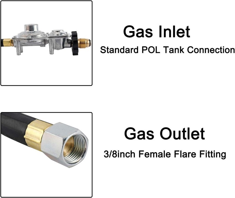 10Ft Two Stage Propane Regulator with Hose POL Tank Connection for RV Grill gallery