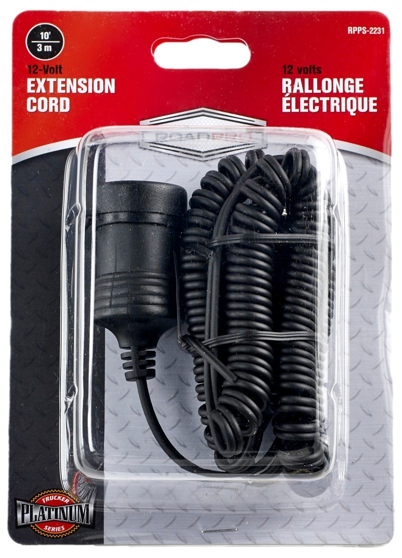 RoadPro RPPS-2231 12V Extension Cord 10ft Coiled Cigarette Lighter Adapter gallery
