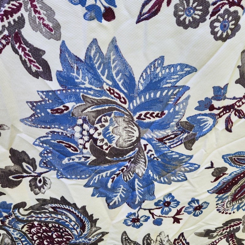 MARTHA STEWART Queen COMFORTER+(2) SHAMS Floral White Blue Purple Jacobian Print gallery