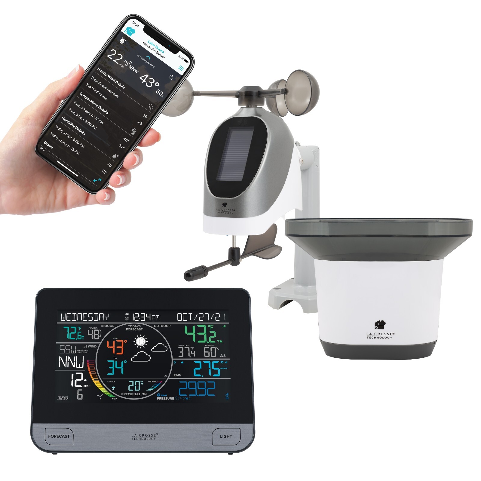 V61 La Crosse Technology View Remote Monitoring WiFi Weather Station - Open Box gallery