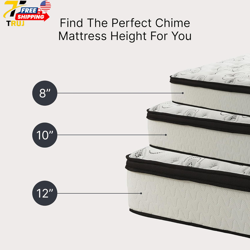 Chime Memory Foam 12" King Mattress with Thick Memory and Support Foam for Press gallery