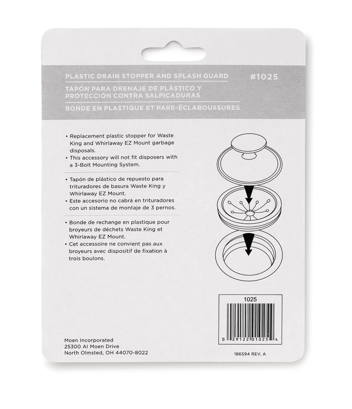 1025 EZ Mount Garbage Disposal Stopper And Splash Guard, Black gallery