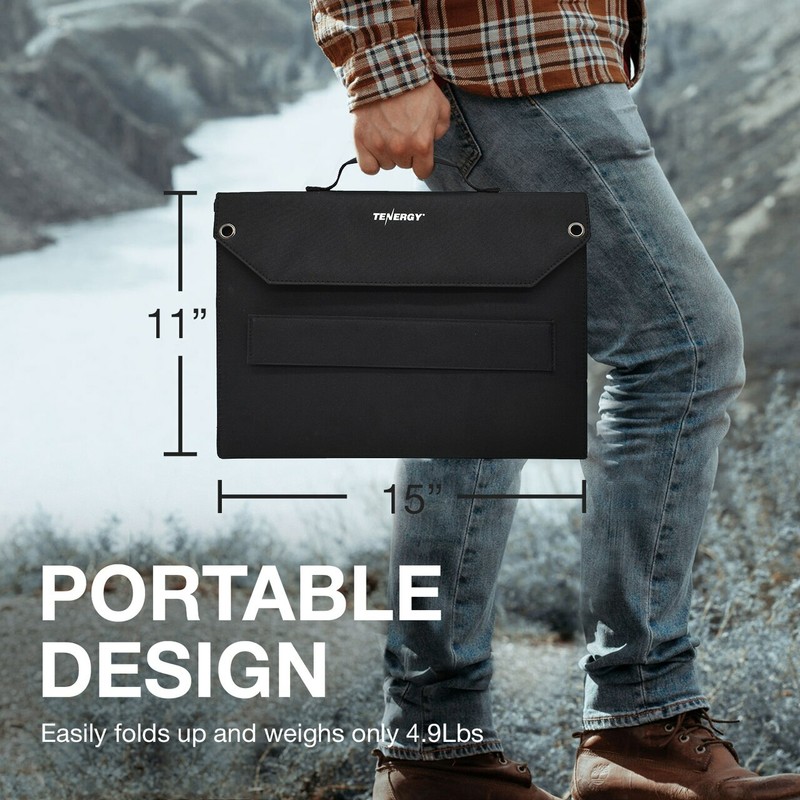Tenergy Portable 60W Solar Panel Foldable Charger 18V Charging 5V USB CE ROHS gallery