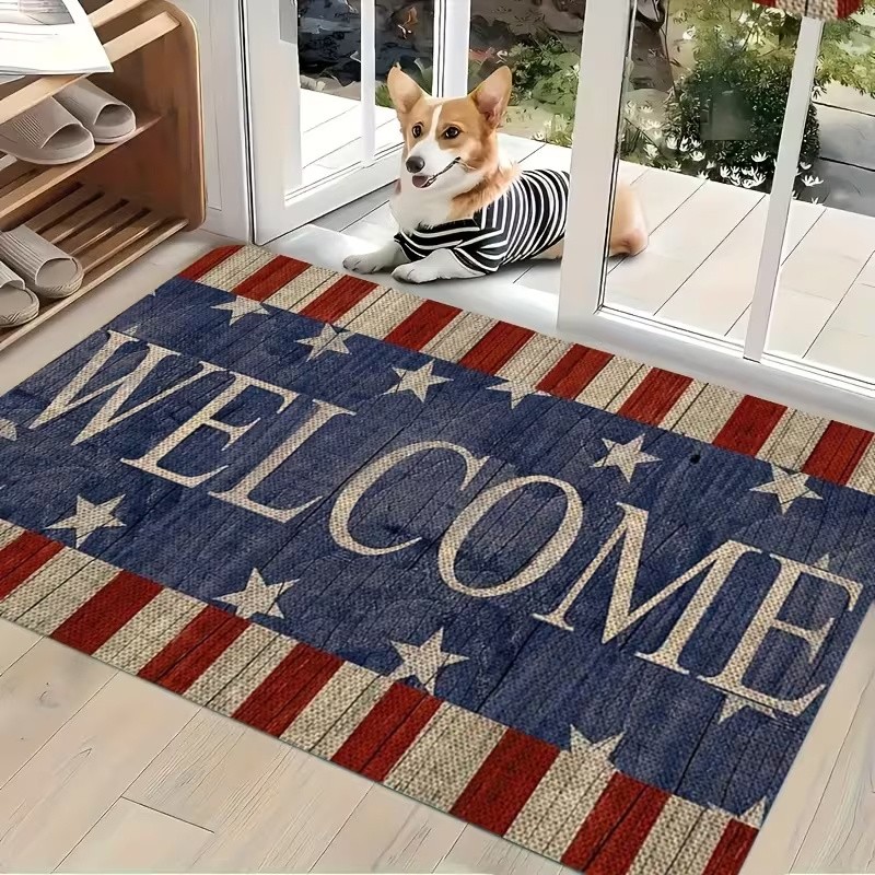 American Flag Design Welcome Non Slip Bath Mat Patriotic Entryway Kitchen Decor gallery