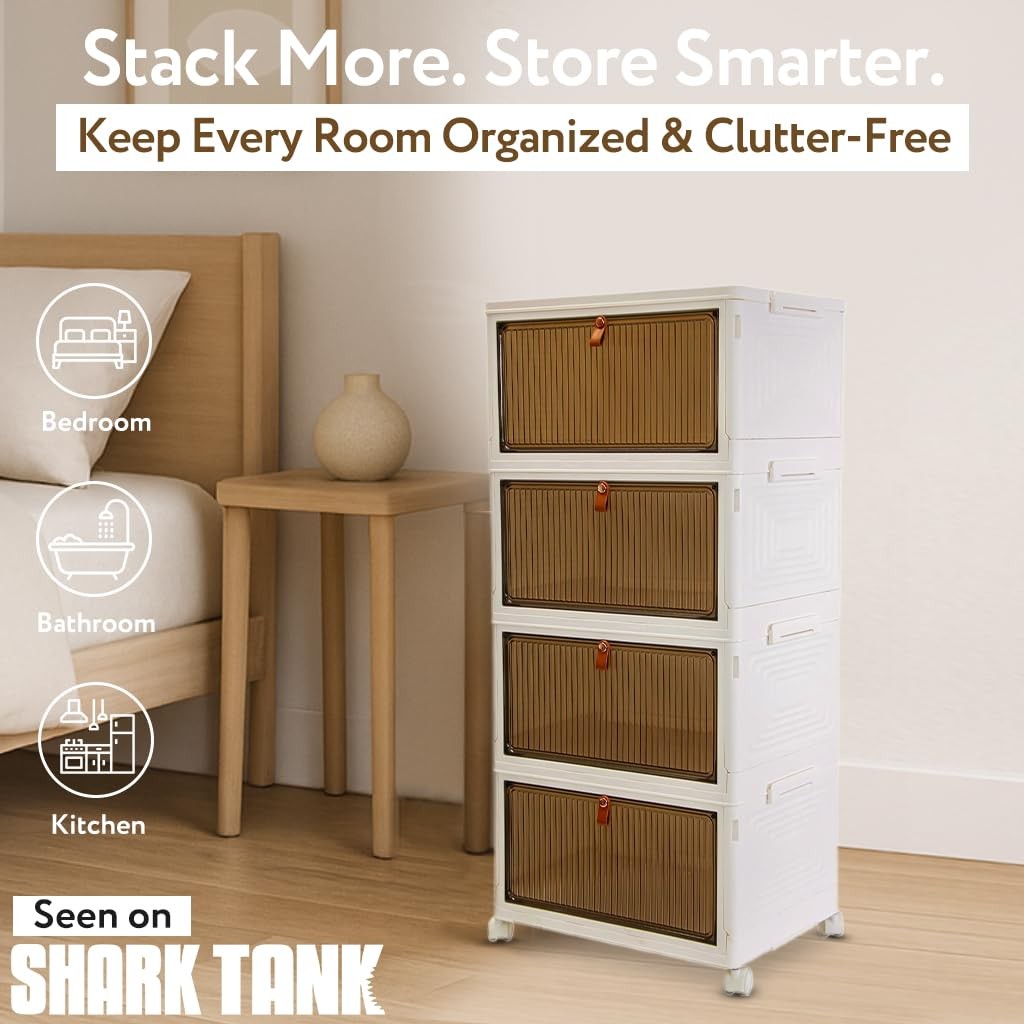 Quik Box Sport 6 Gallon 4 tier Stackable Storage Bins with Magnetic Door, Col... gallery