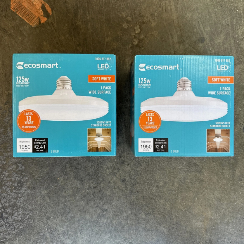 EcoSmart Wide Surface LED Light Bulb Soft White Non-Dimmable 125W Eqv 2-Pack