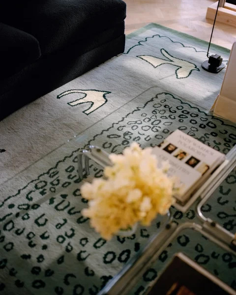 Nordic Knots Columba Blue Wool Rug – Eagle + Hodges Designer Carpet Hand-Tufted gallery