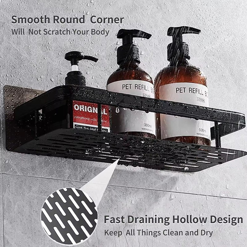 2-Pack Adhesive Shower Caddy Organizer - Corner Bathroom Storage Shelves Rack gallery