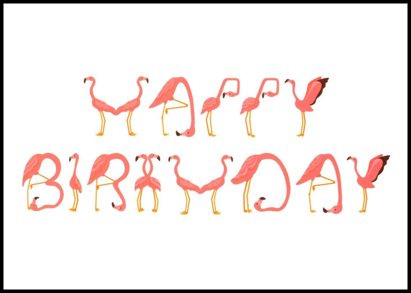 Greeting Card - Bird Flamingo - Birthday - 0057 gallery