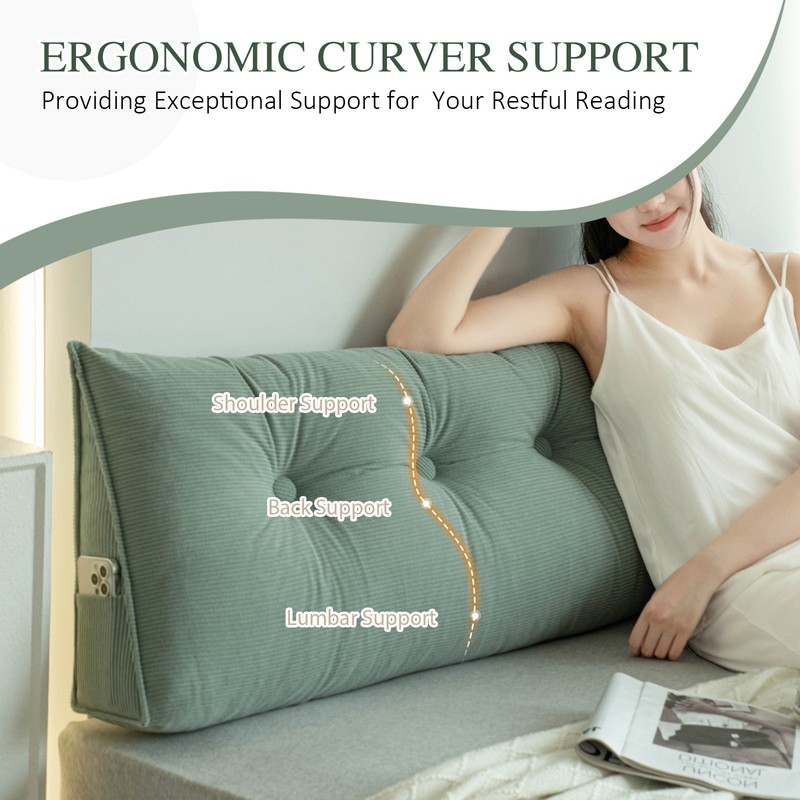 Soft Couch Bed Back Cushion Ergonomic Triangular Headboard Pillow for Relaxing gallery