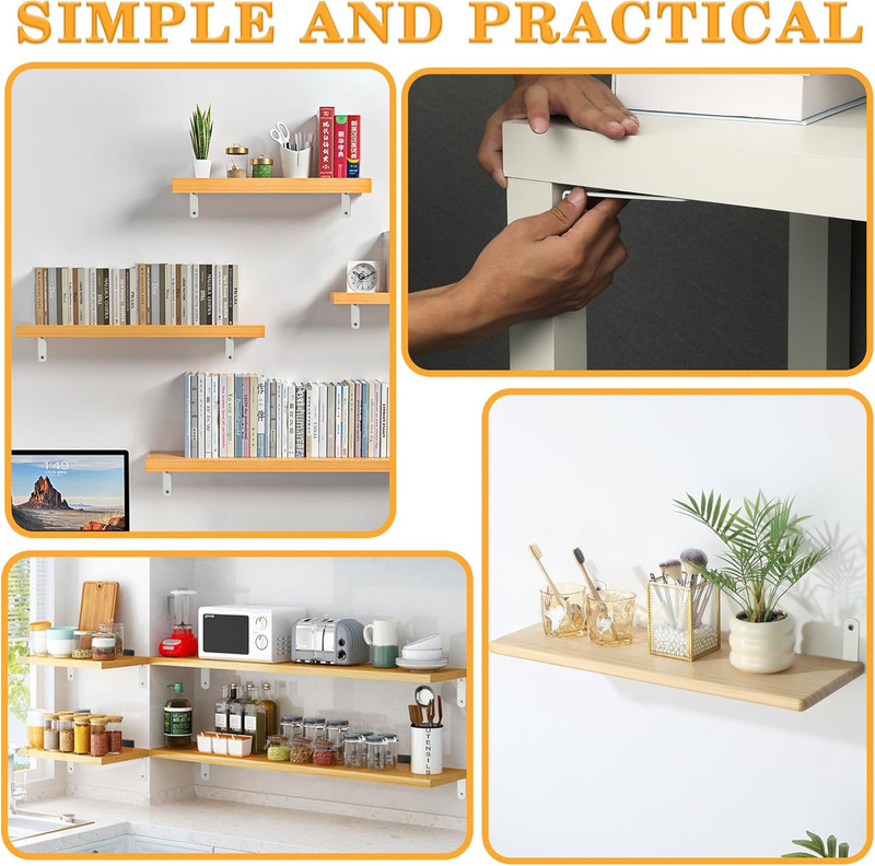 Floating Shelf Brackets,L Brackets for Shelves Heavy Duty Shelving Brackets Stai gallery