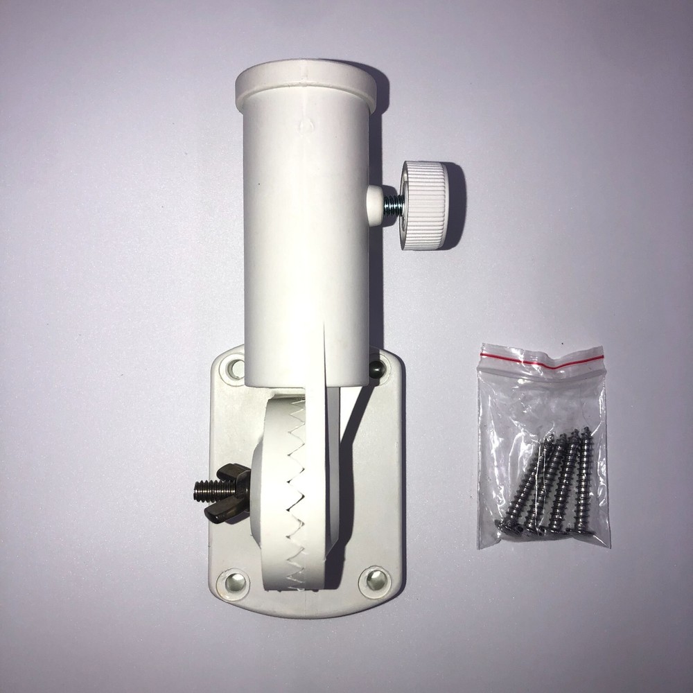 White Adjustable Plastic Flag Pole Bracket