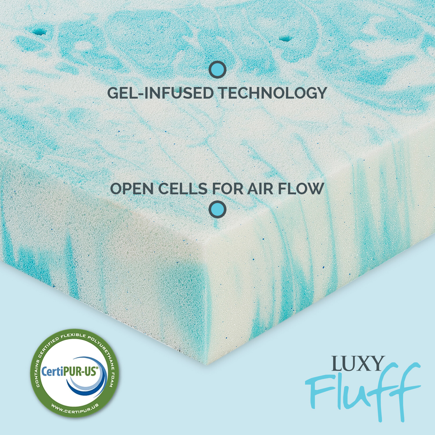 LuxyFluff 3-Inch Gel-Infused Memory Foam Mattress Topper, Bamboo Cooling Cover gallery