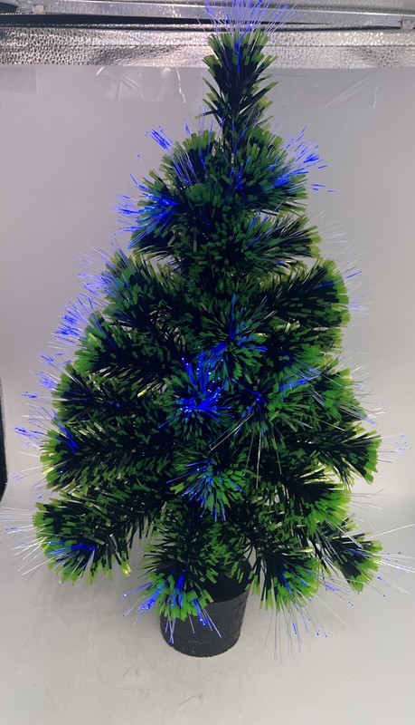Fiber Optic Christmas Tree 22” Continuous Color Blinking Lights Battery Operated gallery