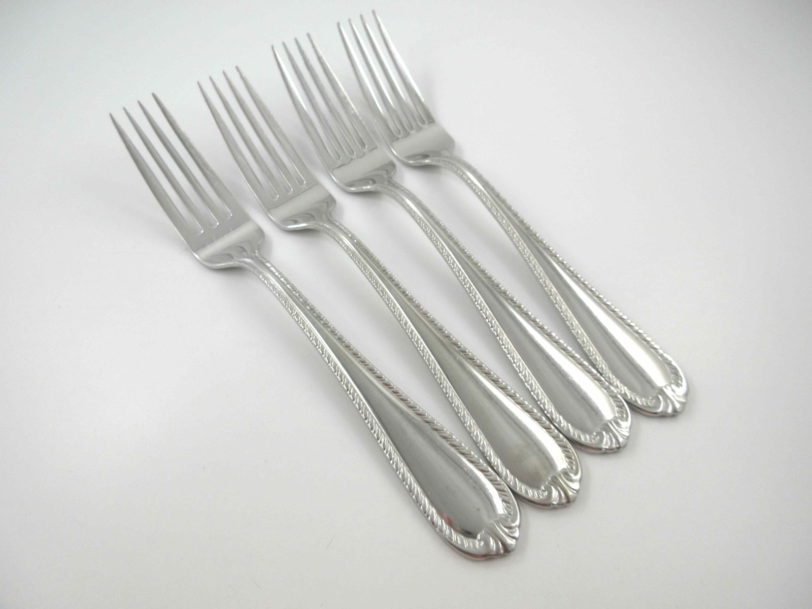 Reed & Barton DOMAIN - ROPE EDGE 4 Dinner Forks Glossy 18/10 Stainless Steel gallery
