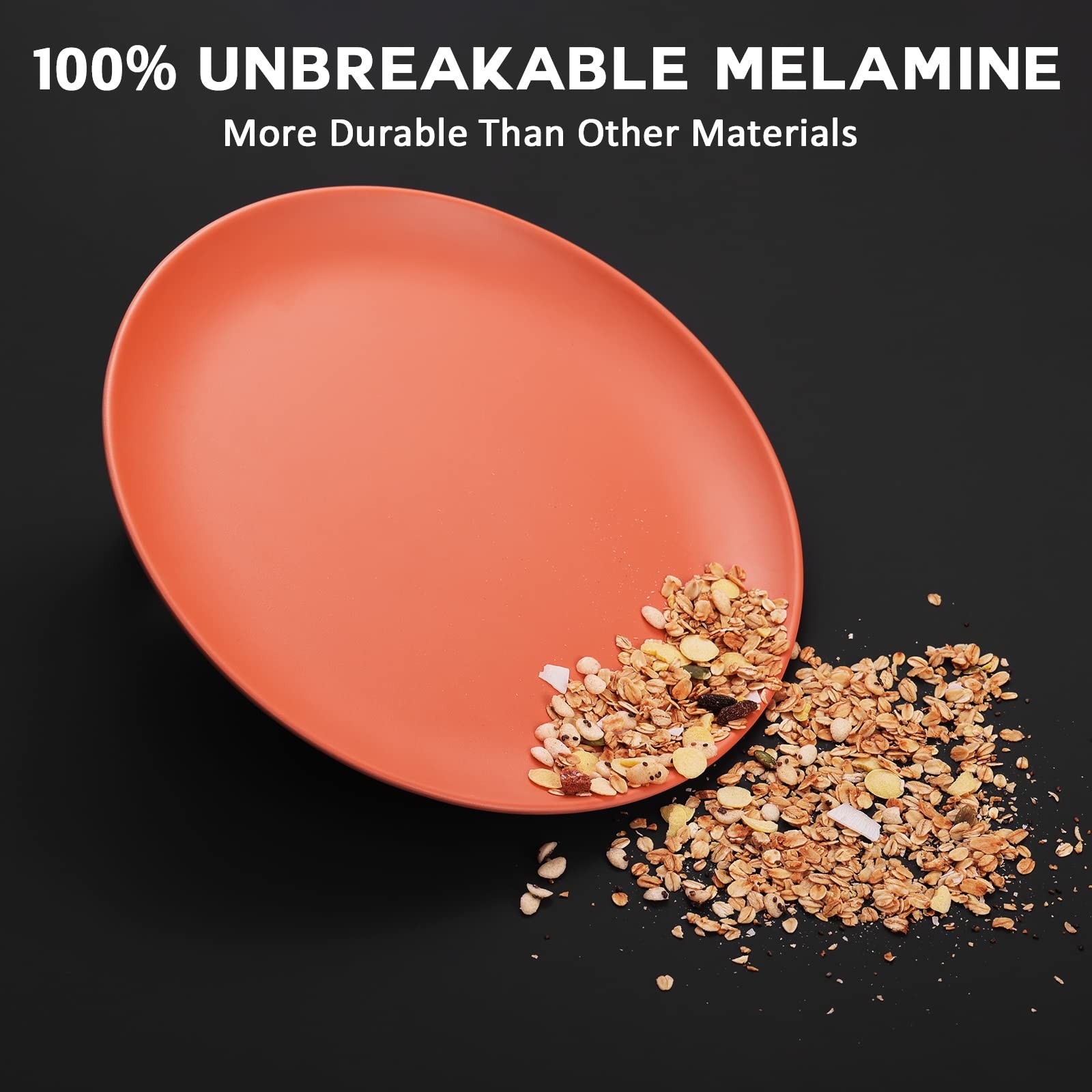 TP 10" Plate Set, 6-Piece Melamine Round Dinner Plates, Unbreakable Weighty Serv gallery