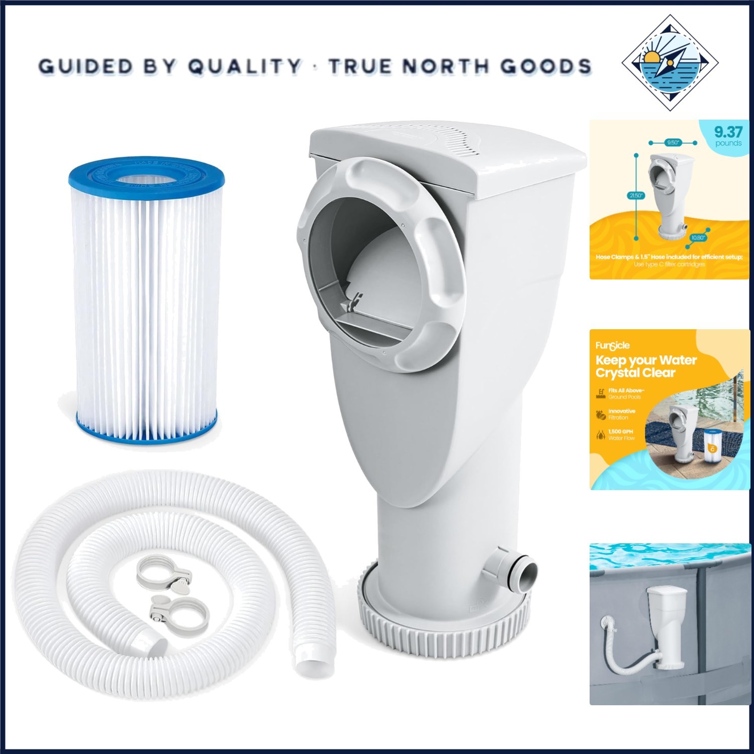 Compact SkimmerPlus 2-in-1 Filter Pump & Skimmer for Easy Pool Maintenance gallery