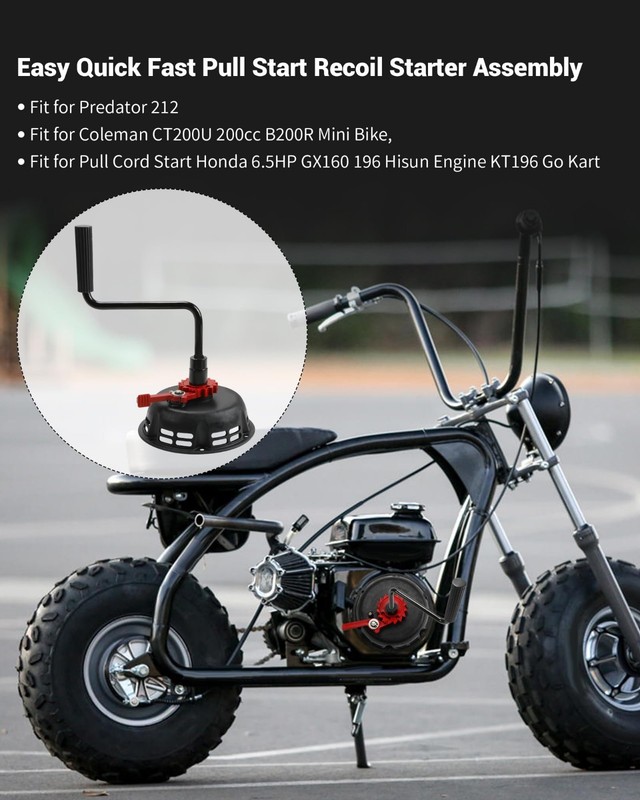 Quick Pull Start Recoil Starter Assembly for 200cc Mini Bike & Go Kart Engines gallery