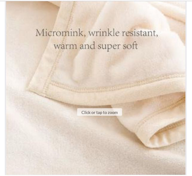 Fair Peak Micro Mink Throw Blanket Twin Size Ivory Cream 59“ X 79“ Washable SOFT gallery