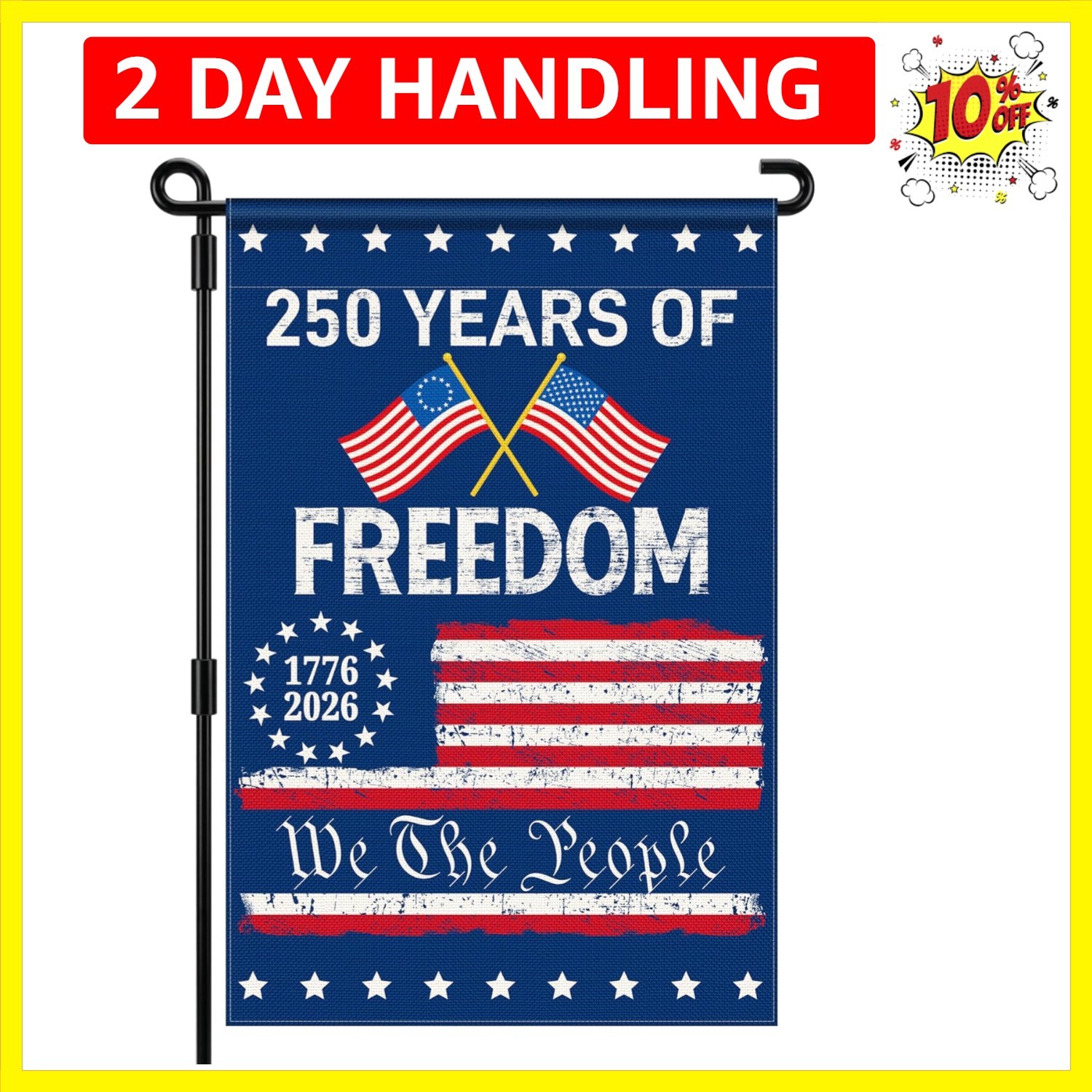 250th American Flag, 1776-2026 Commemorative Yard Banner, Double Sided 250 P... gallery